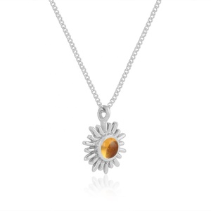 Collier Pendentif Soleil en Citrine Naturelle, Pierre de Naissance de Novembre, Plaqué Or 18K, Vente en Gros - Product Image 6