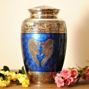 Urne funéraire plaquée or pour cendres d'adultes et service funéraire solennel, vase de table personnalisé - Product Image 6