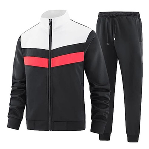 Conjunto Deportivo para Hombre, Color Sólido, Manga Larga, Cierre de Cremallera, Cuello Alto, Estilo Deportivo, para Otoño, con Bolsillos Laterales, Secado Rápido, Ligero - Product Image 5