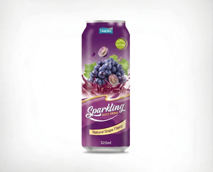 Boisson gazeuse sans sucre aromatisée au raisin 330ml, rafraîchissante, pétillante, saveur naturelle de fruits, boisson gazeuse carbonatée - Product Image 4