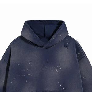 Sudadera con capucha personalizada de estilo urbano, floral vintage, de peso pesado, con cremallera, estampada, de felpa francesa, con estampado de cómics, con lavado ácido y efecto desgastado - Product Image 2