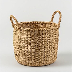 Premium Eco-Conscious Handwoven Seagrass <b>Basket</b> with Handles Durable & Stylish for Kitchen & <b>Bathroom</b> Home Organization - Product Image 4