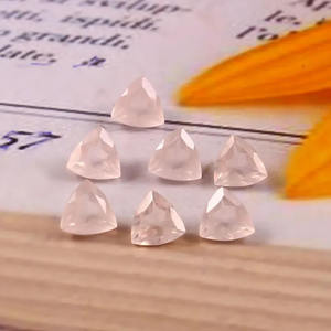 7x7mm Natural Pink Rose Quartz Trillion Cut Faceted Loose Gemstone Jewelry Making Wholesale Lot AAA++ Quality <b>7</b> Mohs Scale - Product Image 3