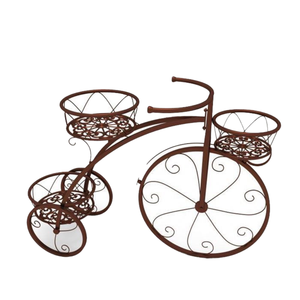 Support de plante en fer en forme de vélo |   Pot de fleurs mural ou suspendu, éco-responsable, sculpté à la main, traditionnel, pour intérieur/extérieur - Product Image 1