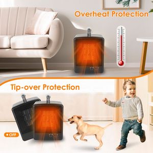 Stufa Elettrica Portatile in Ceramica da 1000W con Temperatura Regolabile, Timer e Protezione da Surriscaldamento, Ventilatore Personale - Product Image 4
