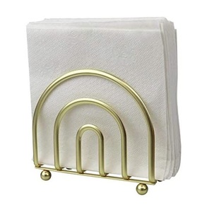 Porte-serviettes élégant en fer plaqué or, artisanat indien Art Déco, grand modèle, revêtement coloré, conçu pour servir les serviettes de table, vase décoratif - Product Image 2