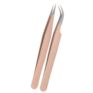 Prix de gros, étiquette privée, ensemble de pinces à épiler en acier inoxydable pour extensions de cils, prise en main parfaite, pinces droites et courbées - Product Image 4