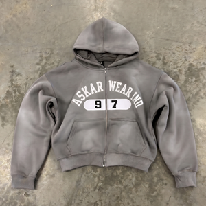Sudadera con capucha personalizada al por mayor, estilo streetwear, lavada al ácido, 100% algodón, corta, estampada, con bordado, extragrande, para invierno - Product Image 4