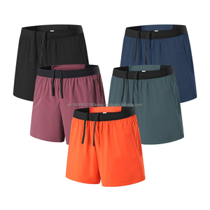 Vente en gros Short de course décontracté en polyester et spandex pour homme Short de sport 2 en 1 de gymnastique double couche pour homme avec poche - Product Image 3