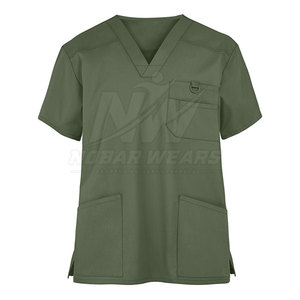Essential Men <b>Scrub</b> Top Medical <b>Work</b> Shirt for Hospital Clinic Uniform with Comfortable Fit and Custom Branding Options - Product Image 2
