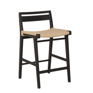 Modern Solid Wood Bar <b>Stool</b> with Woven Seat Steady & Durable Design for Home Bar Hotel <b>Dining</b> Use - Product Image 3