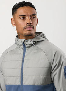 Men's Hooded Color Blocking windbreaker <b>Jacket</b> Zipper Closure Windproof Polyester Autumn Sporty Casual Wear - Product Image 5