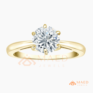 Round Cut Moissanite <b>Solitaire</b> <b>Ring</b> Gold Engagement <b>Ring</b> for Women Minimalist Bridal Jewelry Gift - Product Image 5
