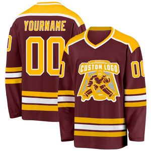 Maillots de hockey sur glace élite personnalisés avec logo d'équipe, élégants et de qualité supérieure, avec sublimation respirante et col en V - Product Image 5