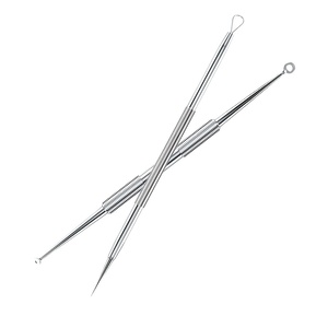 Outil de beauté pour éliminer les boutons, aiguille de nettoyage du visage à double extrémité, aiguille pour enlever les points noirs, extracteur d'acné pour le visage de 12 cm - Product Image 2