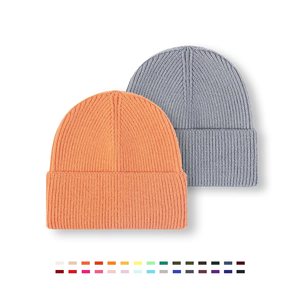 Unisex Acrylic Beanie Hat Solid Color Ribbed Knit <b>Winter</b> <b>Cap</b> Casual Style for Adults 56-58CM Head Circumference Jacquard <b>Cap</b> - Product Image 1