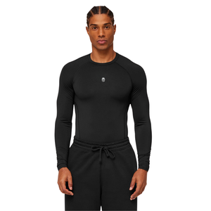 Camiseta de Manga Larga Ajustada en Color Negro para Hombre, Ropa Deportiva, Ropa Activa y Ropa de Entrenamiento, Transpirable y Elástica - Product Image 1
