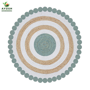 Tapis ronds en jute et coton de 8 mm d'épaisseur, 155 cm, écologiques et antidérapants, personnalisables pour les foyers, les appartements, les hôtels et les restaurants - Product Image 4