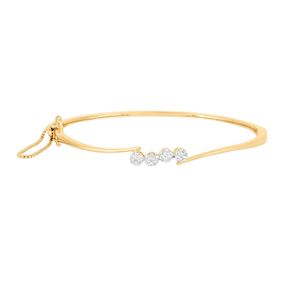 Pulsera de Diamantes en Oro Amarillo Brillante, Corte Redondo Brillante, Engaste de Puntas, Joyería Minimalista para Uso Diario de Mujer - Product Image 3