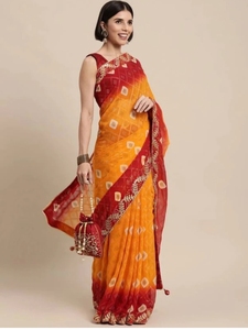 Sari de Georgette KV Estampado para Uso Diario - Product Image 2