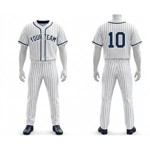 Conjunto de Uniforme de Béisbol Corto Personalizado de Alta Calidad con Botones Completos, de Secado Rápido, Transpirable, Anti-UV, Reciclable, Unisex, OEM - Product Image 1