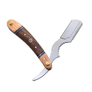 Durable Stainless Steel Folding <b>Straight</b> <b>Razor</b> with Plastic Handle for Professional Salon Men's Face & Bikini Shaving - Product Image 6