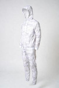 Mens White Camouflage Hooded Windbreaker Tracksuit Lightweight <b>Zip</b> <b>Up</b> <b>Jacket</b> and Jogger Set Waterproof Outdoor Sportswear - Product Image 2