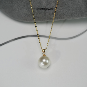 Collier pendentif tendance en perles d'eau douce AAAA avec chaîne en argent sterling pour femme, idéal pour les fêtes, mariages, usage quotidien, ou comme cadeau - Product Image 2