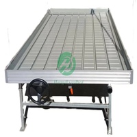 Table de culture hydroponique mobile en plastique ABS avec plateau de drainage et roulettes pour pépinière commerciale
