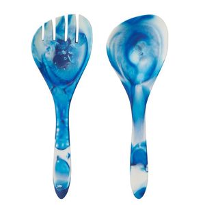 DINNER HANDMADE RESIN SALAD <b>SPOON</b> Servers Decorative <b>Serving</b> <b>Spoons</b> Set Salad Mixing Dinner Fork <b>Spoon</b> Handle Salad - Product Image 1