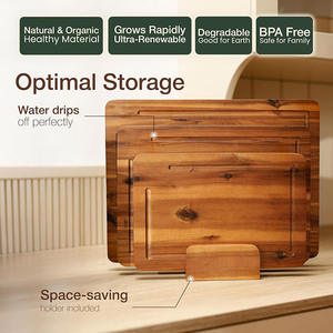 Tabla de cortar multiusos de bambú con canal para jugos |   Tabla de Cortar Ideal para Preparar Carne, Verduras y Frutas - Product Image 5