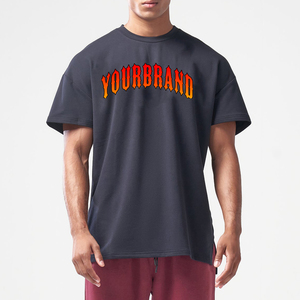 Wholesale Luxury Quality <b>Plain</b> Loose Fit <b>Black</b> Design Graphic 100% Heavy Cotton Thick Custom Screen Printing <b>T</b> <b>Shirts</b> for Men - Product Image 1