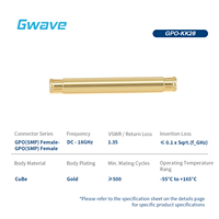 Adaptateur RF Gwave GPO-KK28 à ondes millimétriques haute fréquence, femelle CuBe DC-18GHz, longueur 28,3 mm, plaqué or, 50 Ohm, conforme RoHS