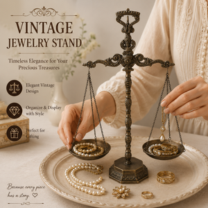 Support à bijoux de luxe en laiton antique, design balance, pour colliers, bagues, boucles d'oreilles, bracelets et décoration intérieure - Product Image 3