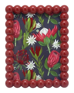 Round Wooden Beads Photo Frame Handmade Rectangle Tabletop Display Frame Custom <b>Home</b> Office Decor - Product Image 3