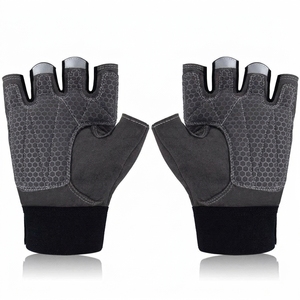 <b>Half</b> Finger Gym Fitness Gloves with Wrist Strap Support for Weight Lifting Women Suede Breathable Non <b>Slip</b> Adjustable 0.5kg - Product Image 2