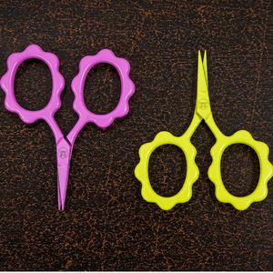 Matryoshka Small Flower Stainless Steel Right-Handed <b>Thinning</b> Sewing Scissors Short Handle LUMINEX IMPEX Model LUB=127 30 Hair - Product Image 5