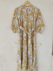 Robe Bohème 100% Coton Pur pour Femme, Imprimé Floral, Robe Longue Ample et Évasée, Robe Décontractée Confortable et Infroissable - Product Image 5