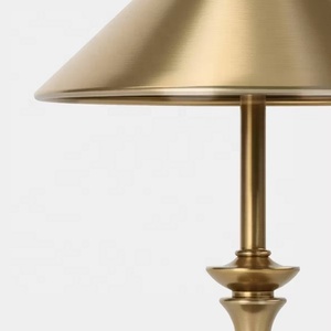 Imperial Halo Metal Table <b>Lamp</b> with Brushed Gold Iron Shade Durable Construction Warm Ambient Lighting for Luxury Interiors - Product Image 3