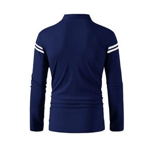 เสื้อเชิ้ตแขนยาวผู้ชายสไตล์เฮนลีย์ คอจีน ลายทาง แนวลำลอง สำหรับฤดูใบไม้ผลิและฤดูใบไม้ร่วง ขายส่งเสื้อโปโลเปล่าสำหรับตัดเย็บ - Product Image 4