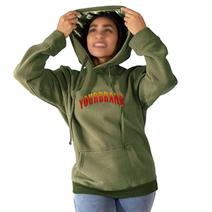 Sudadera con Capucha Extra Grande Personalizada para Mujer, 100% Algodón con Forro Polar, Bordado Personalizado, Servicio OEM Ecológico, Ropa Urbana - Product Image 1