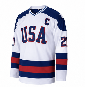 Camisetas de Hockey sobre Hielo de Equipos Americanos, Personalizadas con Bordado, Uniforme de Hockey sobre Hielo para Hombre, Camiseta de Hockey Personalizada 100% Poliéster - Product Image 2