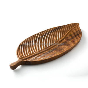 Plateau en bois MDF émaillé décoratif pour mariage et fête avec poignées en bois de bambou Plateau de service pour café, thé et petit déjeuner - Product Image 2