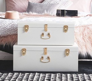 Caja de Almacenamiento de Ropa Vintage con Tapa Metálica, Diseño Europeo, Duradera, Sostenible, con Acabado Brillante, de Unicorn Handicrafts - Product Image 2