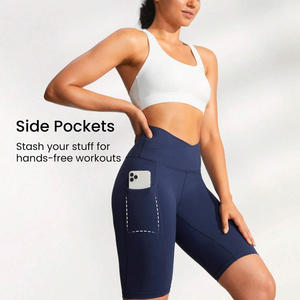 Shorts de yoga taille haute pour femmes, personnalisables, à compression, pour la mise en valeur de votre marque - Product Image 4