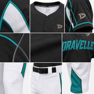 Ensemble d'uniformes de baseball et softball personnalisés OEM Dravelle pour hommes – Maillot et pantalon 100 % polyester tricoté en maille, prêt pour le match, pour équipes sportives - Product Image 6