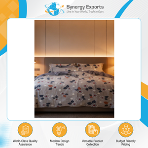 Exhibiting Highest Standard Top Notch Quality 80 GSM 4 Pcs Printed Polyester Bedsheet Set for Home Use from India Origin - Product Image 4