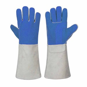 Gants de soudage en cuir de vachette pleine fleur de haute qualité, résistants à la chaleur et aux étincelles, pour la lutte contre les incendies et le barbecue, vente en gros - Product Image 2
