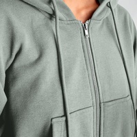 Sudadera con capucha para mujer de estilo urbano casual, con hombros caídos, transpirable, ecológica, con cierre de cremallera, servicio OEM