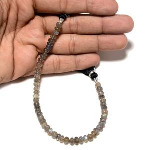 Cuentas de Labradorita Natural Lisa en Forma de Rondelle para Joyería, Hilo de Piedras Sueltas de Alta Calidad - Product Image 2